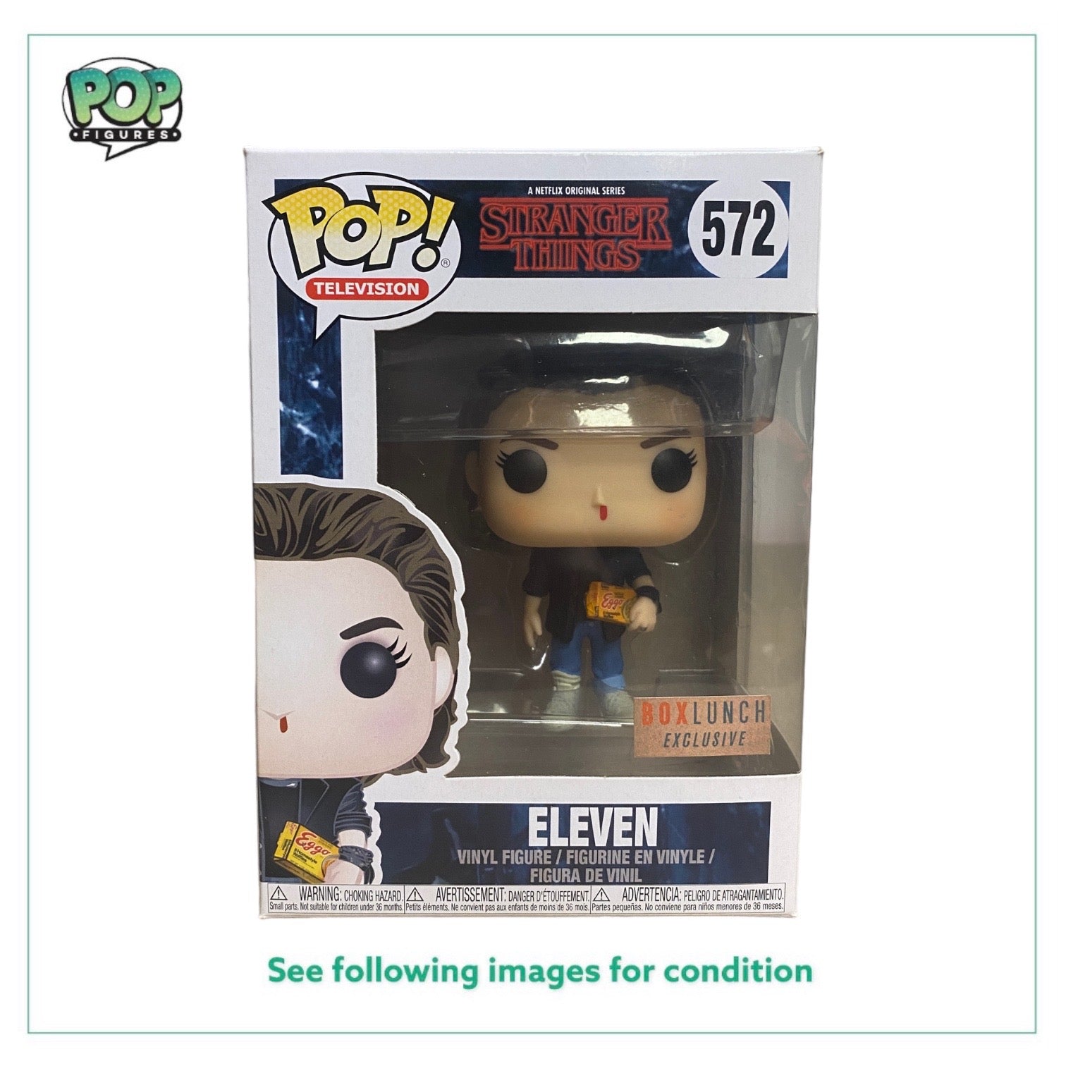Eleven #572 (Punk) Funko Pop! - Stranger Things - Box Lunch Exclusive - Condition 7/10