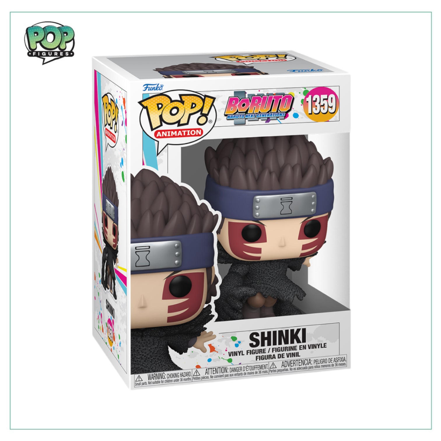 Funko Pop! figure of Shinki from Boruto: Naruto Next Generations, featuring his signature outfit and unique hairstyle.