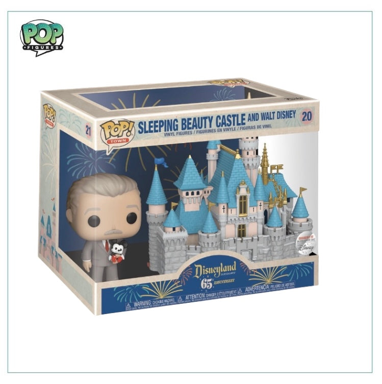 Funko Deluxe Pop! of Sleeping Beauty Castle with Walt Disney, featuring vibrant colors and intricate details in a collectible design.