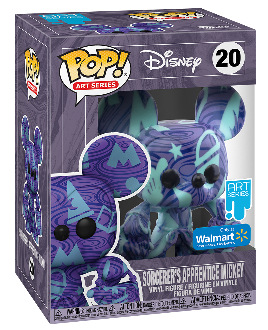 Mickey Mouse as the Sorcerer's Apprentice #20 Funko Pop! from the Disney Art Series, available exclusively at Walmart.