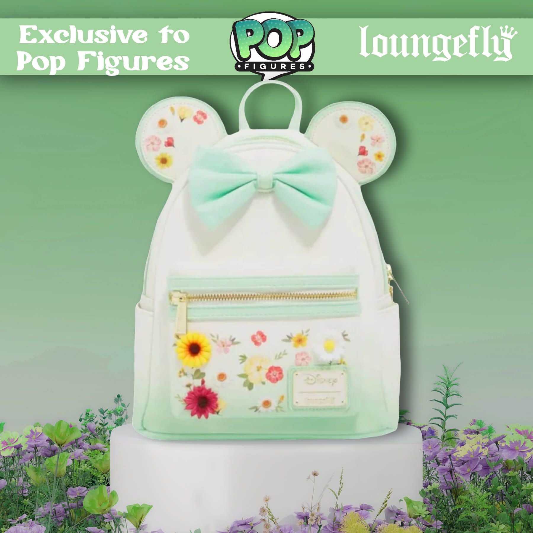 Popfigures Exclusive - Loungefly Disney Minnie Mouse Pressed Flower Bow Mini Backpack