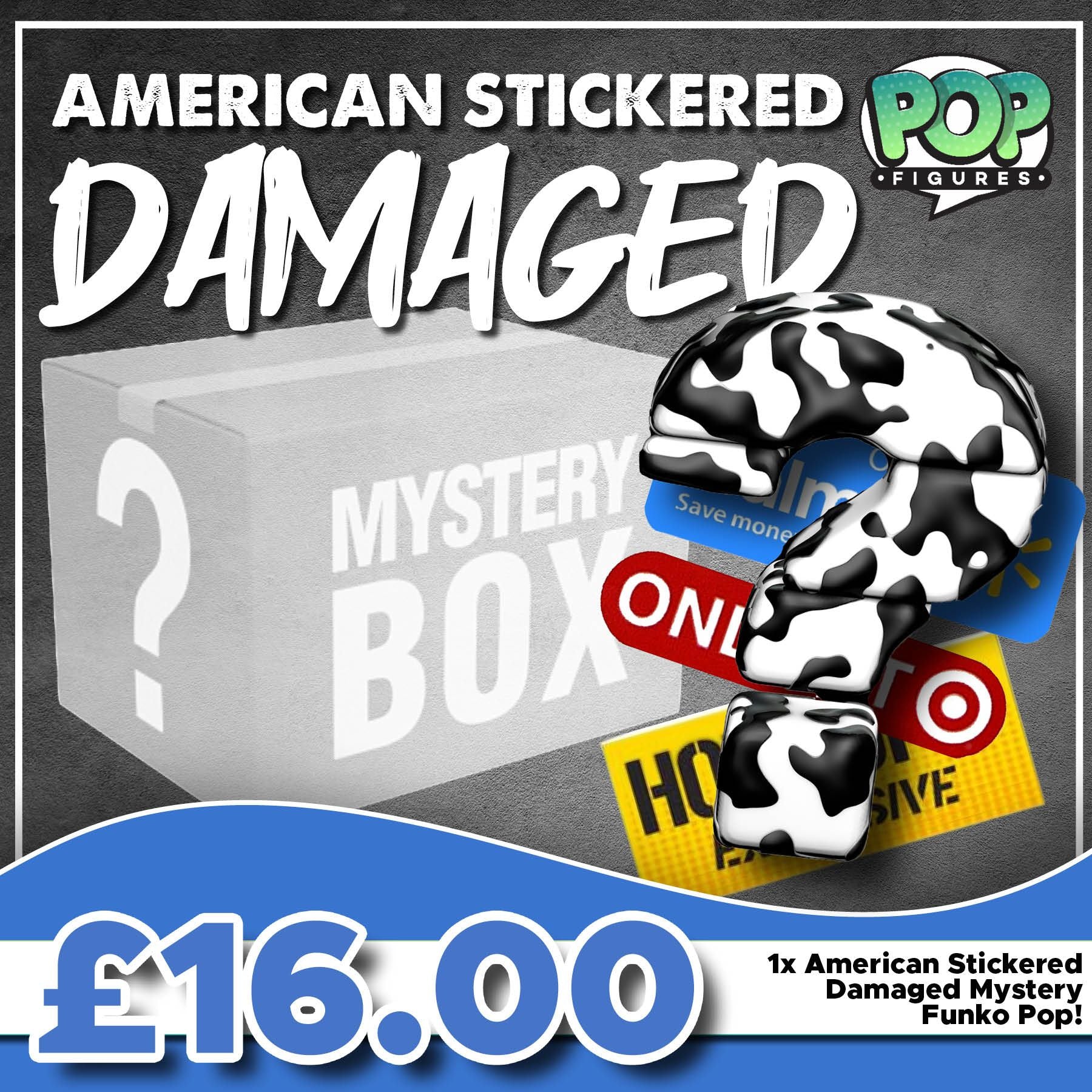1 x American Stickered Damage Mystery Funko Pop