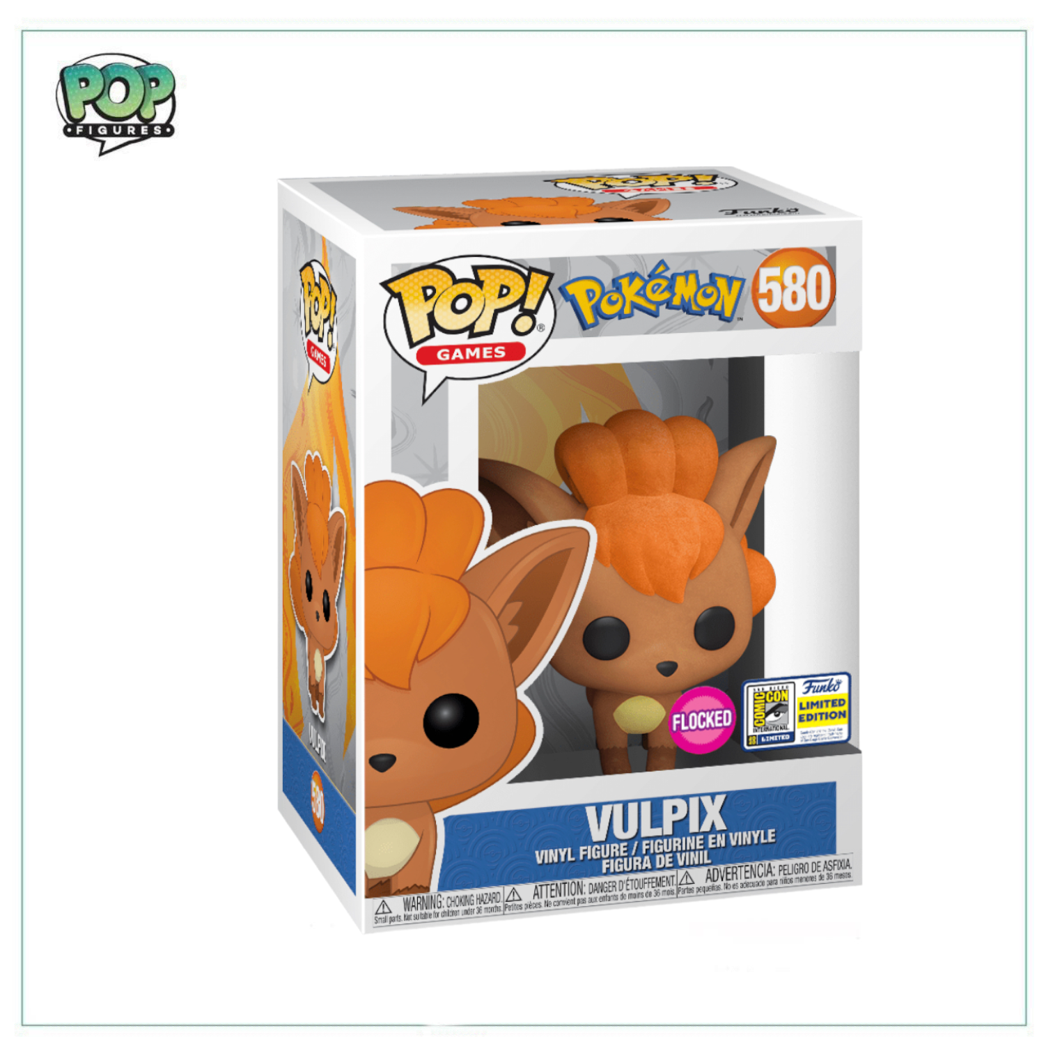 Vulpix (Flocked) #580 Funko Pop! Pokemon - 2020 SDCC Full Con Sticker
