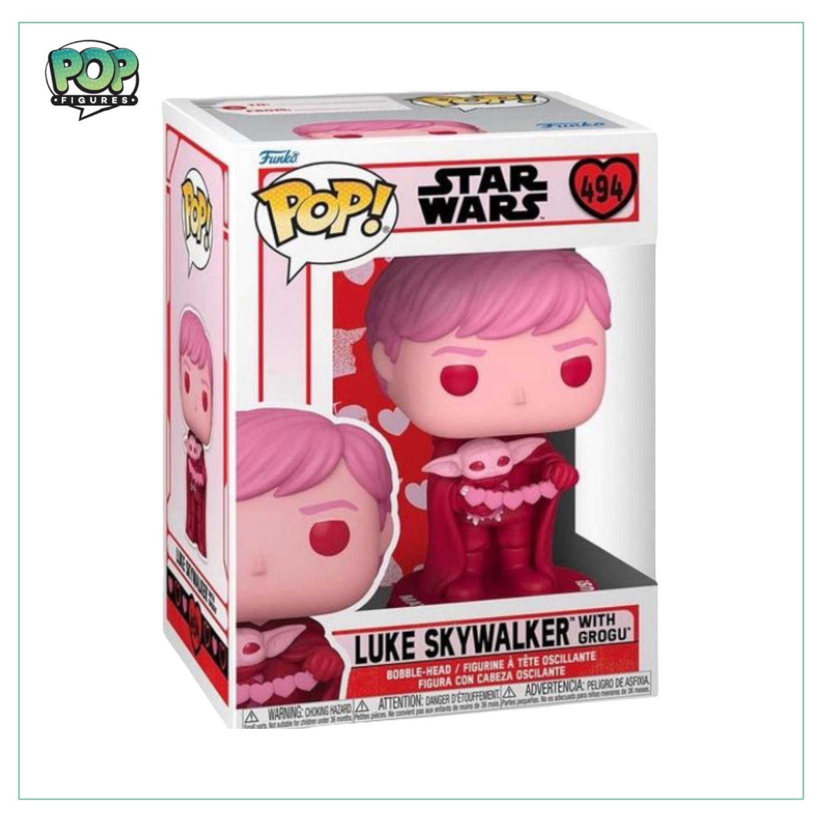 Luke Skywalker with Grogu #494 Funko Pop! - Star Wars - Valentine’s