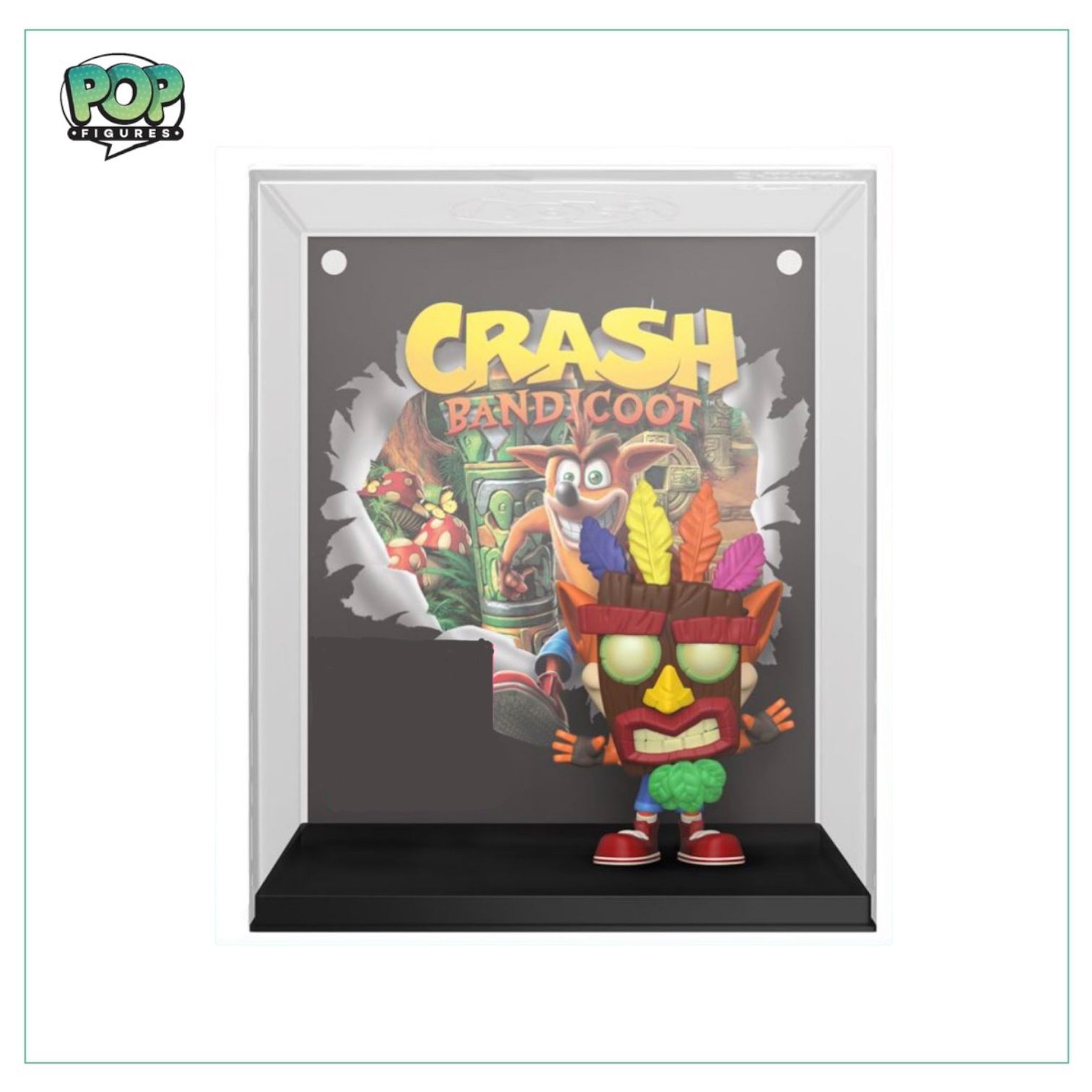 Crash Bandicoot With Aku Mask #06 Funko Pop! Game Cover Crash Bandicoot - GameStop Exclusive