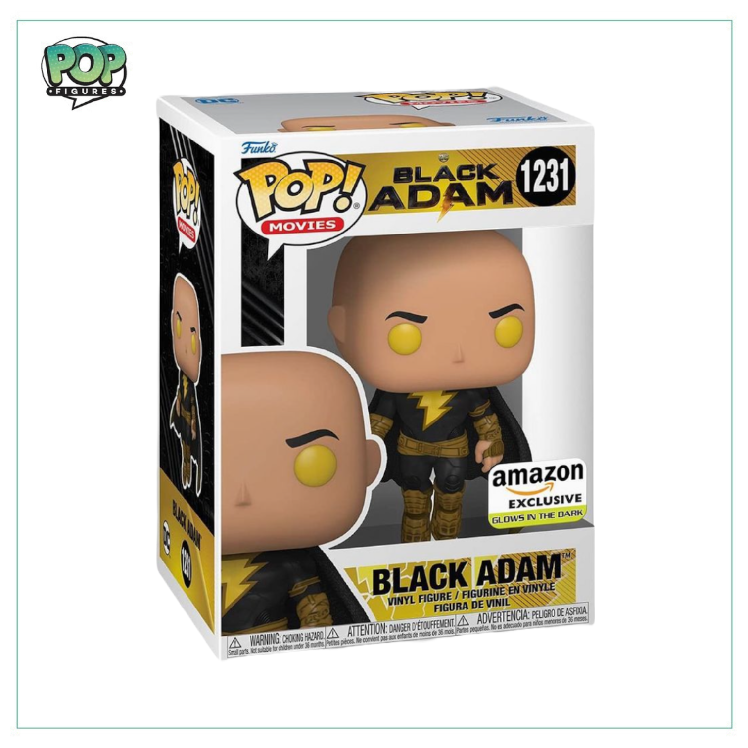 Black Adam #1231 (Glows in The Dark) Funko Pop! Black Adam - Amazon Exclusive