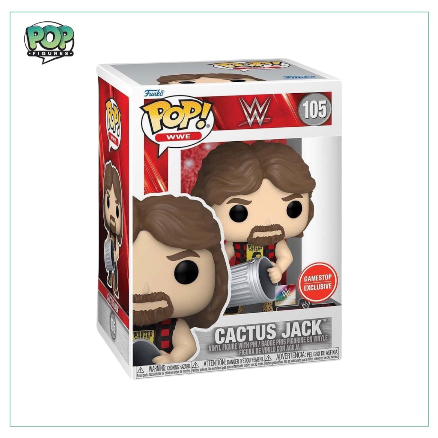 Cactus Jack w/ Pin #105 Funko Pop! - WWE -  GameStop Exclusive