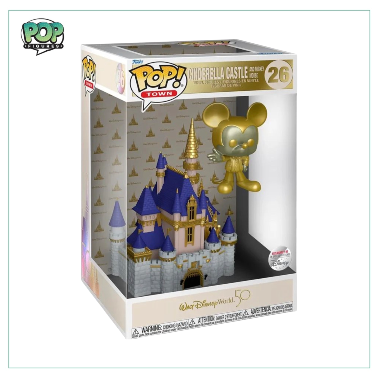 Cinderella Castle and Mickey Mouse (Gold Chrome) #26 Funko Pop! Disney - Disney Parks Exclusive