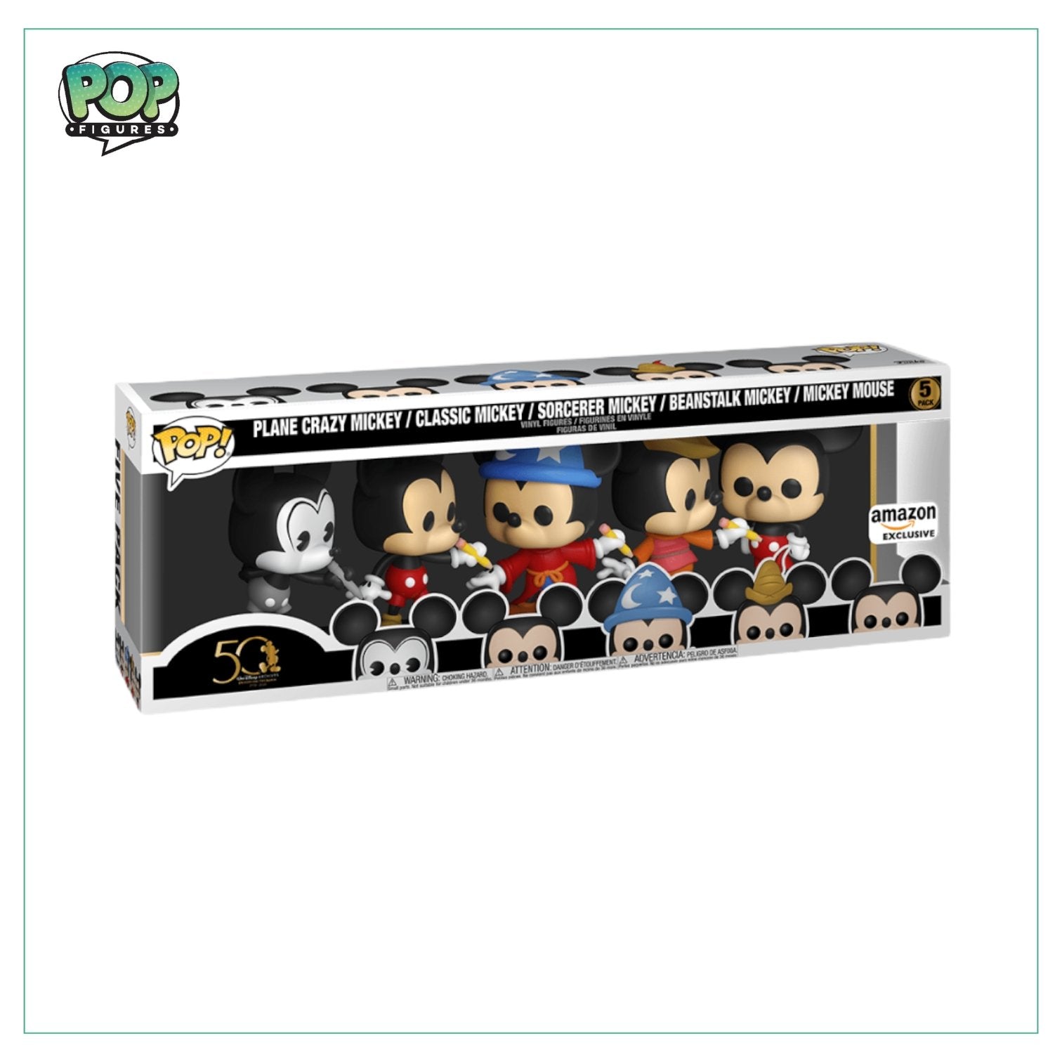 Walt Disney Archives - Mickey Mouse 50th Anniversary Pop! Vinyl Figure 5-Pack - Pop Figures | Funko | Pop Funko | Funko Pop